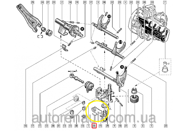 Пружинка механізма вибору передач для КПП Renault JB, JC, 7700110500*